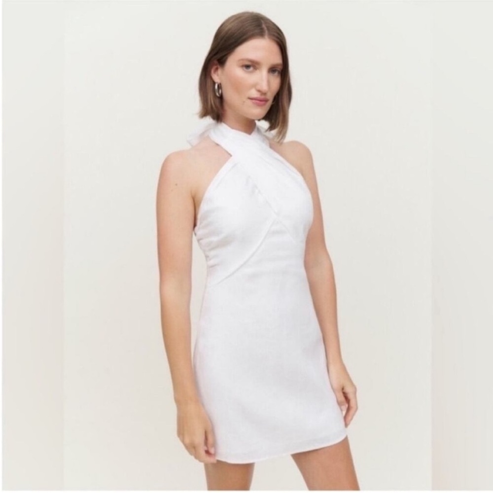 Reformation Samira White Linen Dress